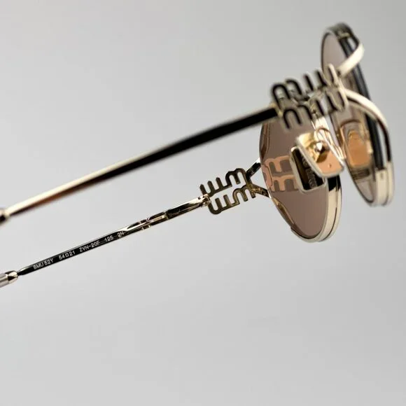 Miu Miu MU52YS ZVN20F BRAND NEW Sunglasses Pink Gold Mirror Silver Oval Unisex - Picture 10 of 11